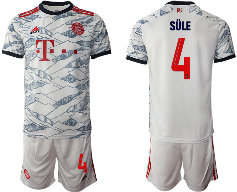 Men 2021-2022 Club Bayern Munich away white #4 Soccer Jersey->bayern munich jersey->Soccer Club Jersey